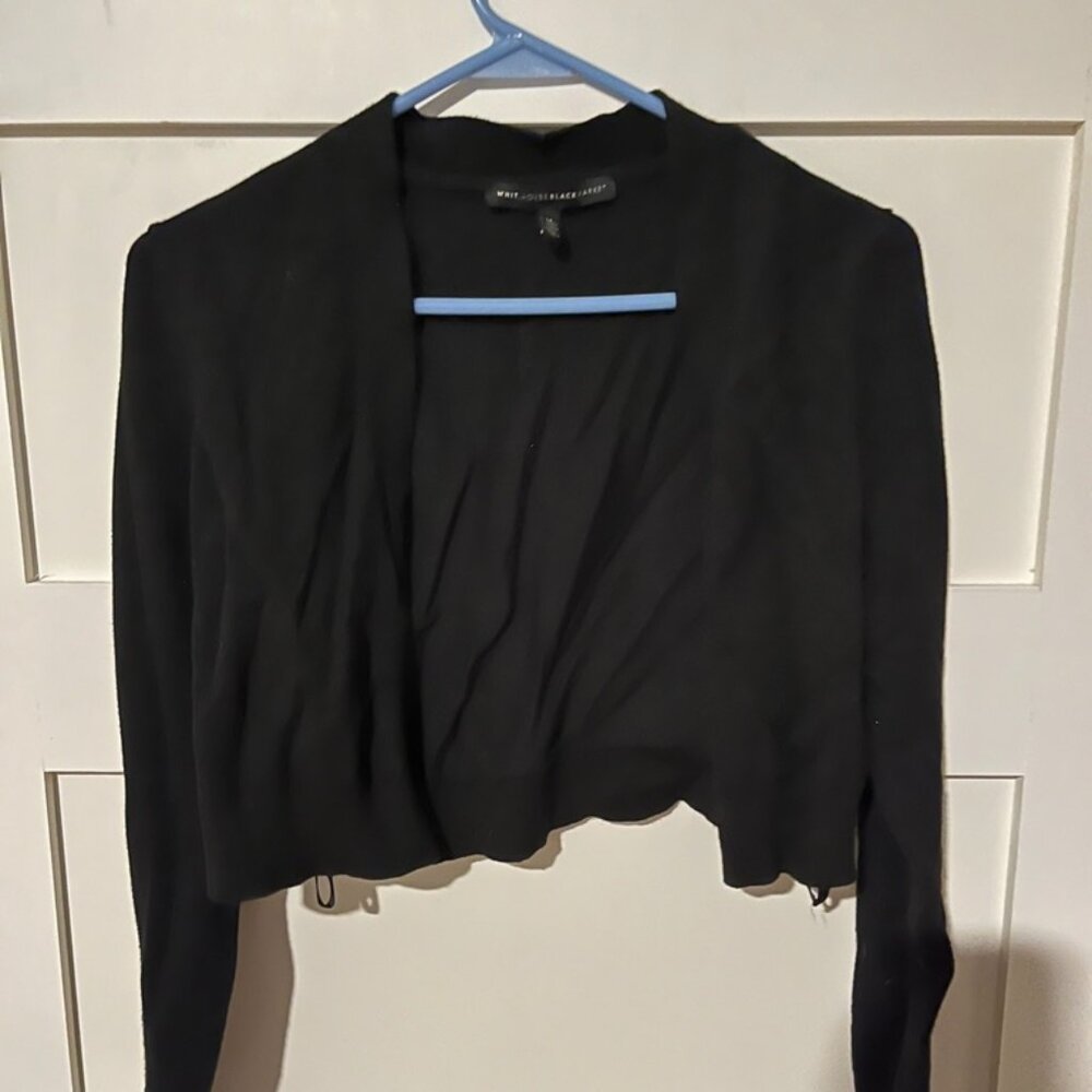 Long Sleeve Cropped Black Cardigan